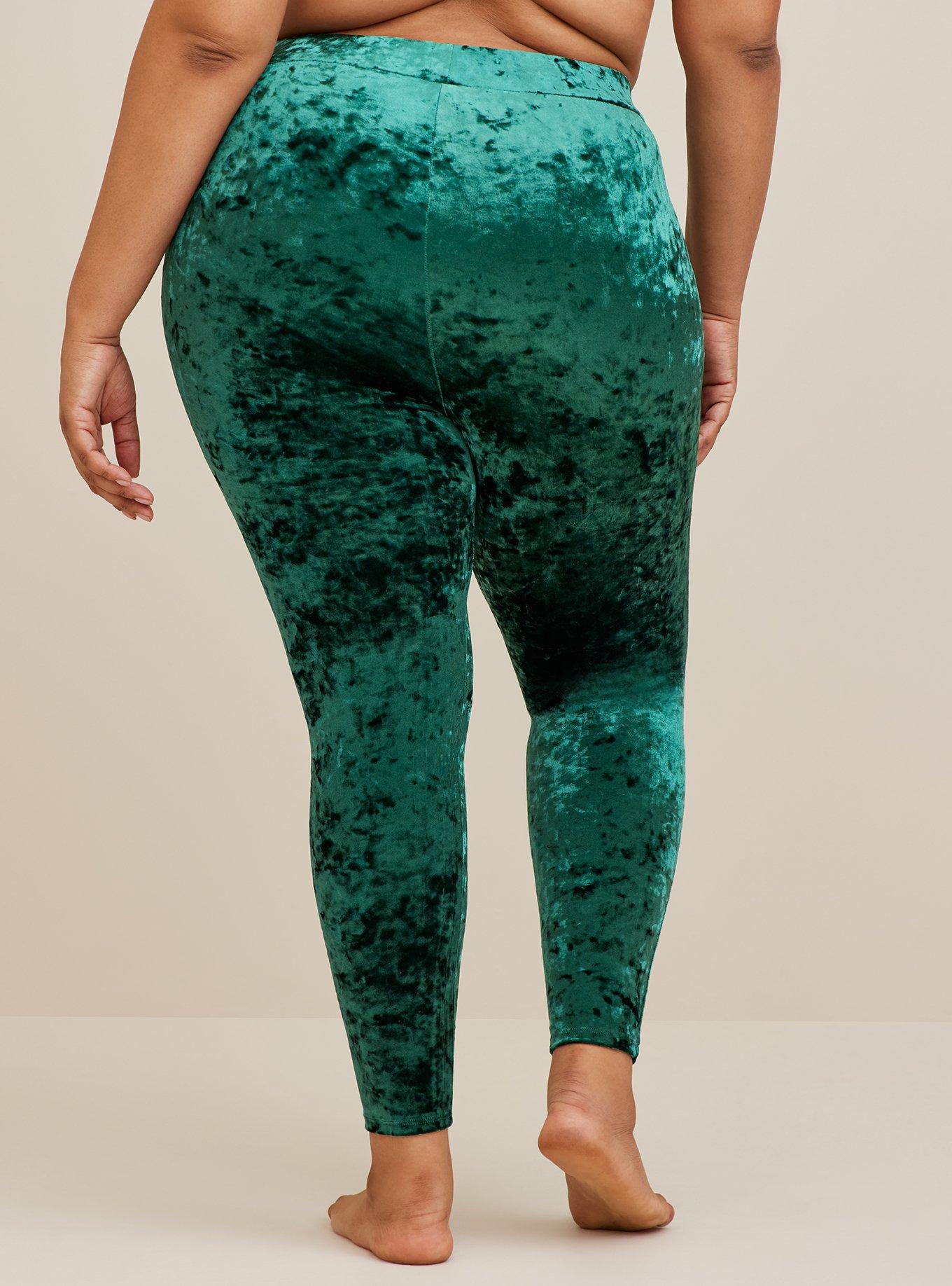 Green velvet outlet leggings