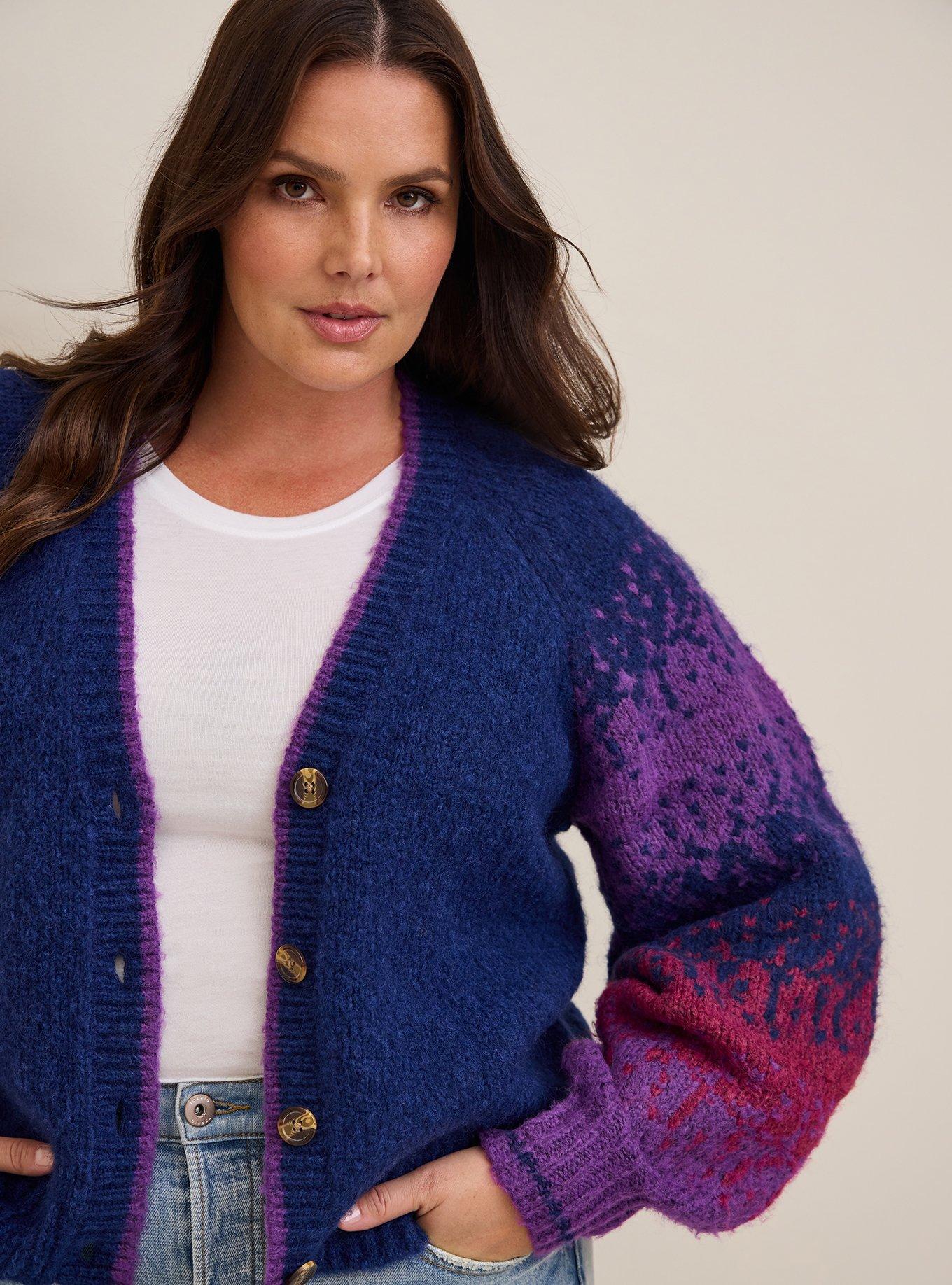 Plus Size - Chunky Cardigan Button Front V-Neck Sweater - Torrid