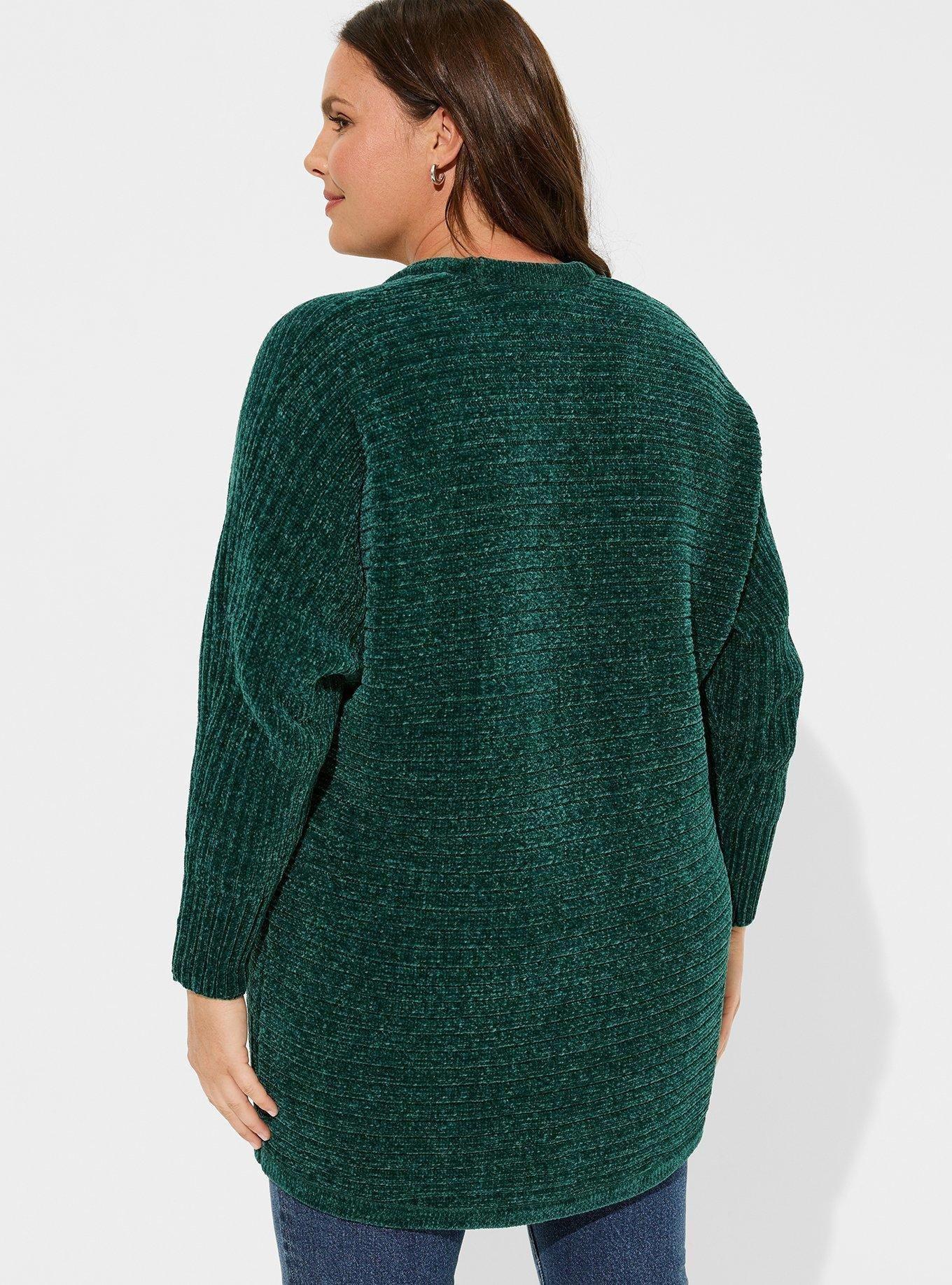 Plus Size - Chenille Cocoon Open Front Ribbed Sweater - Torrid