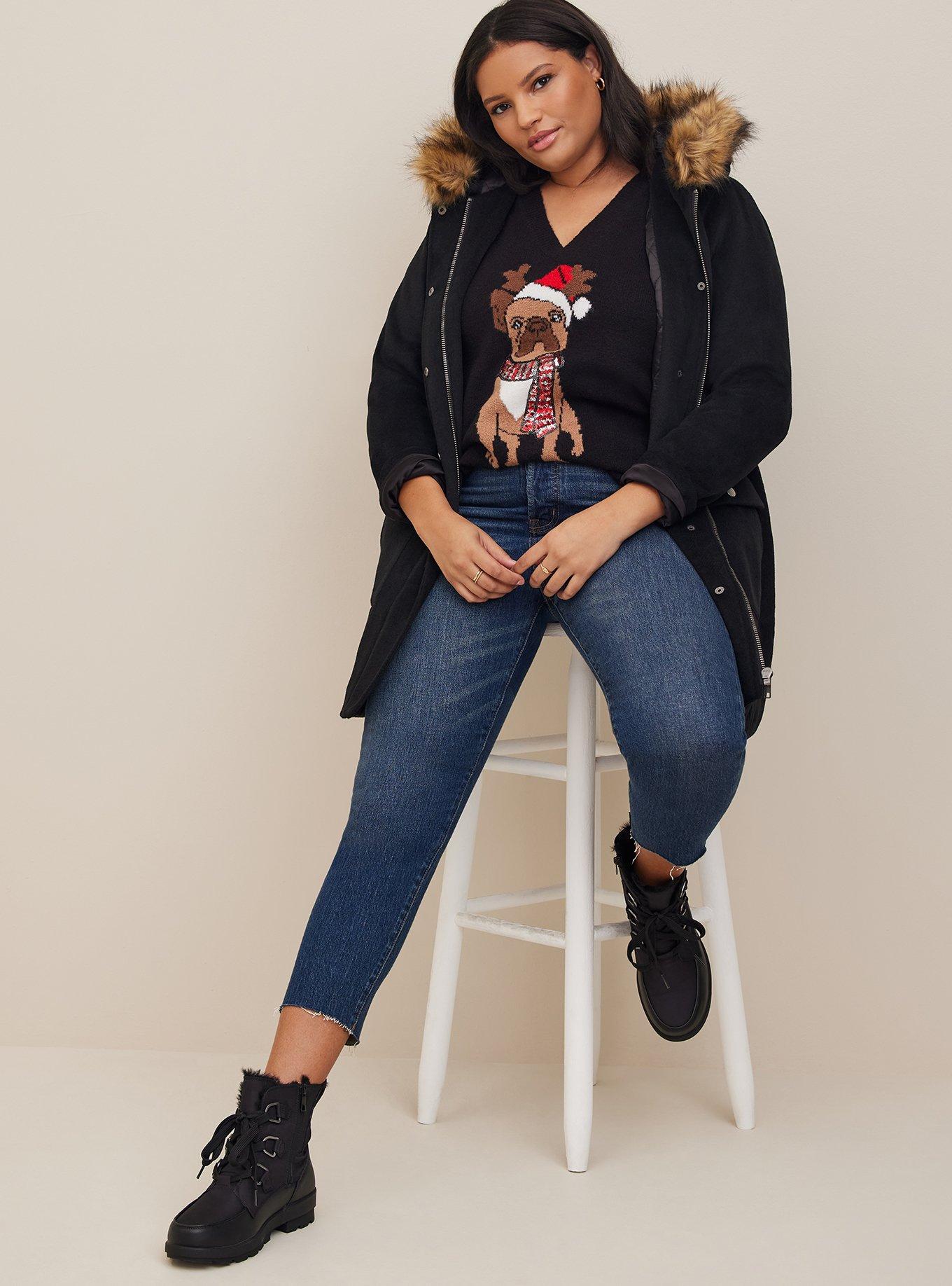 Plus Size Frenchie Pullover Slouchy V Neck Tunic Sweater Torrid