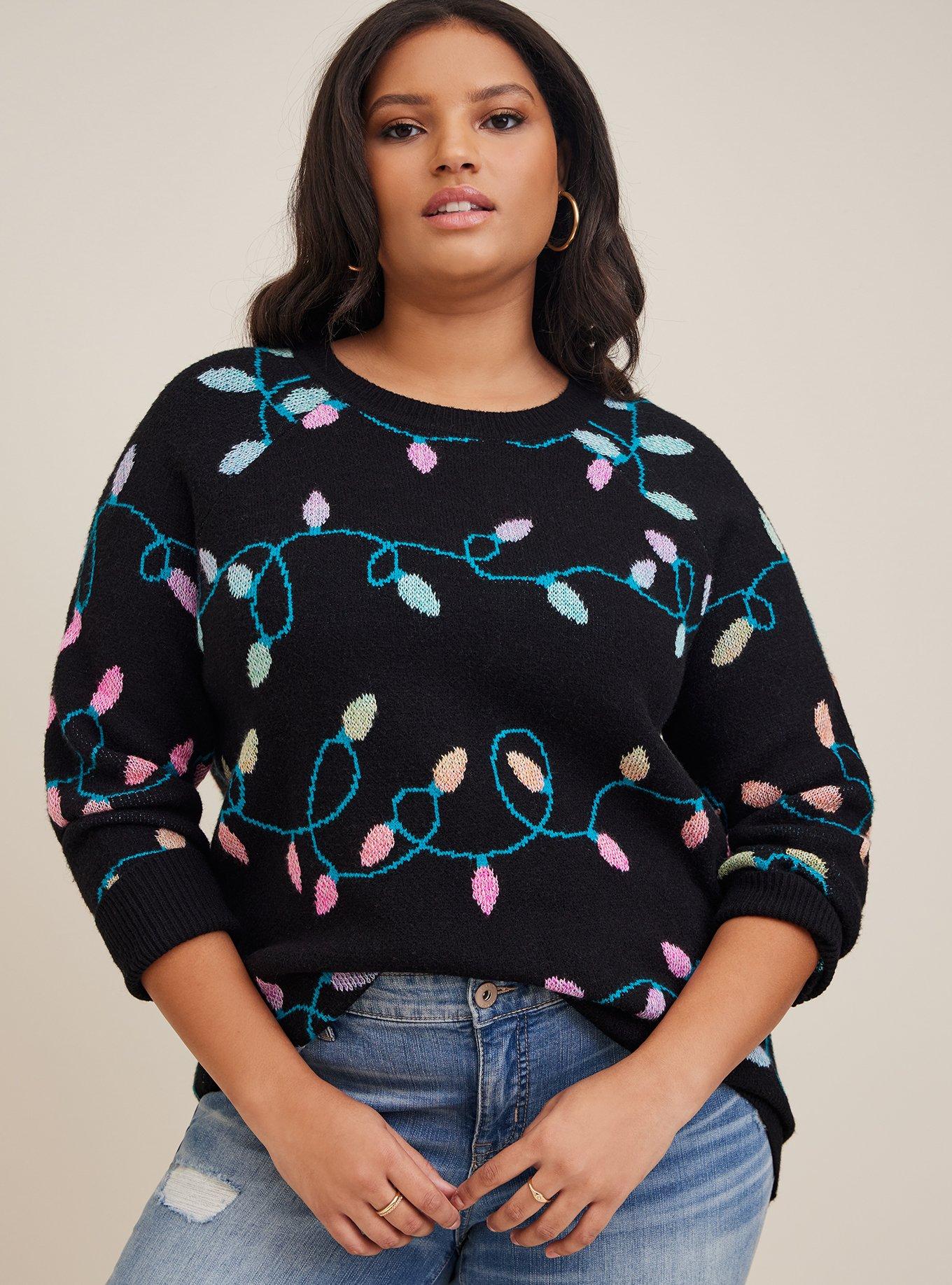 Plus Size Xmas Lights Jacquard Pullover Torrid