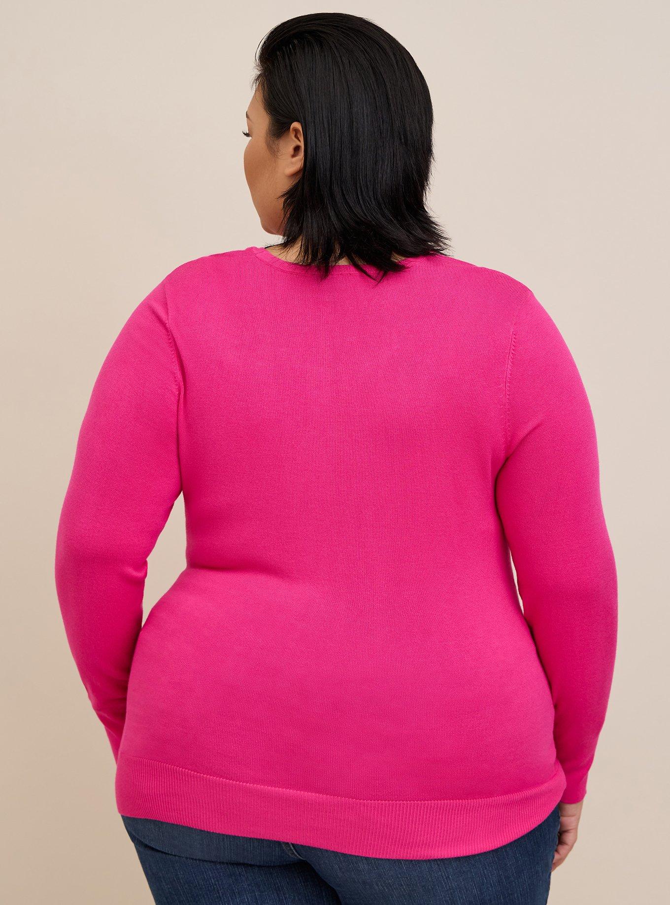 Plus size 2025 hot pink sweater