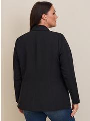 Plus Size Studio Refined Crepe Shawl Collar Blazer, DEEP BLACK, alternate
