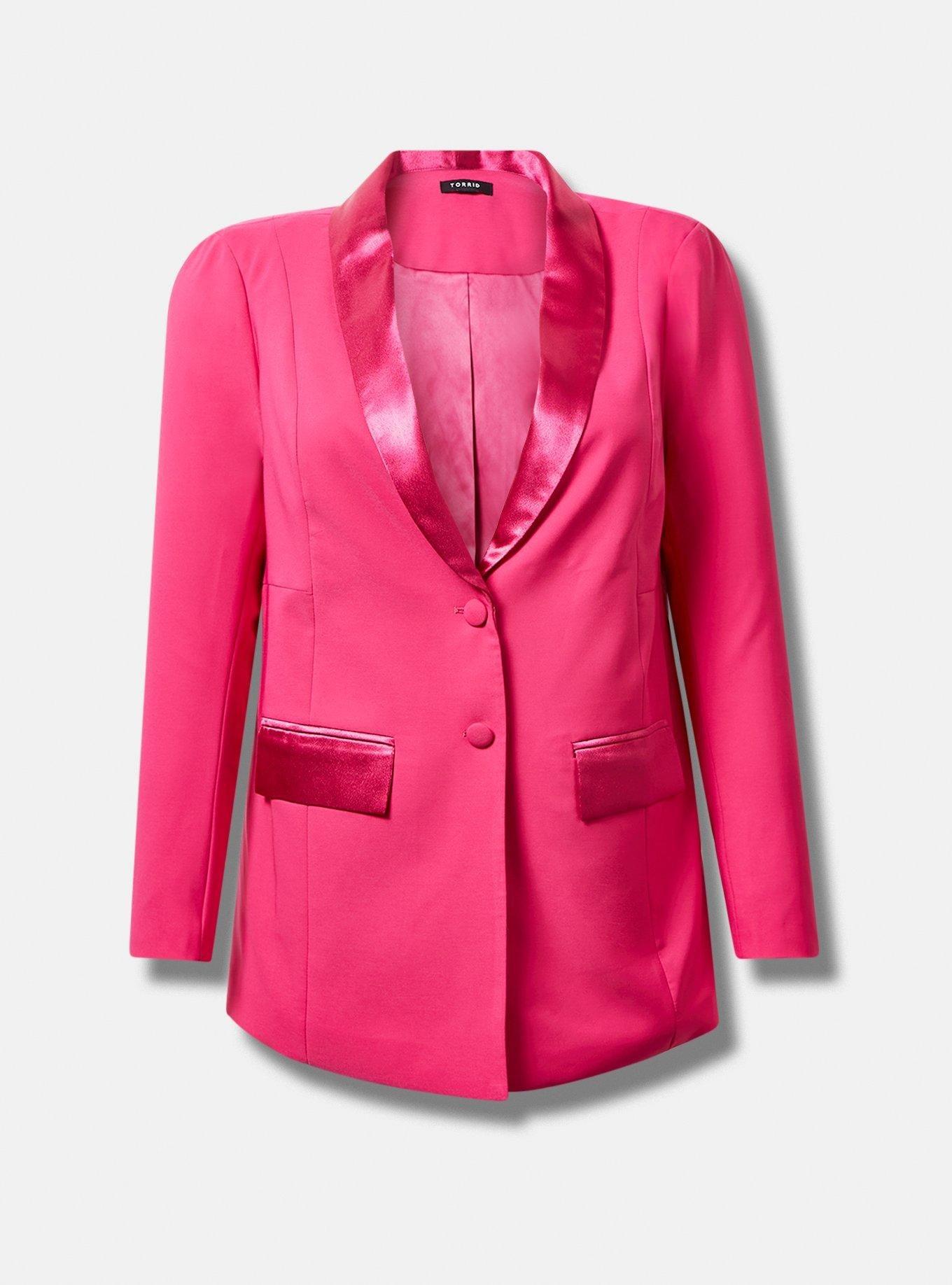 Studio Refined Crepe Satin Lapel Blazer