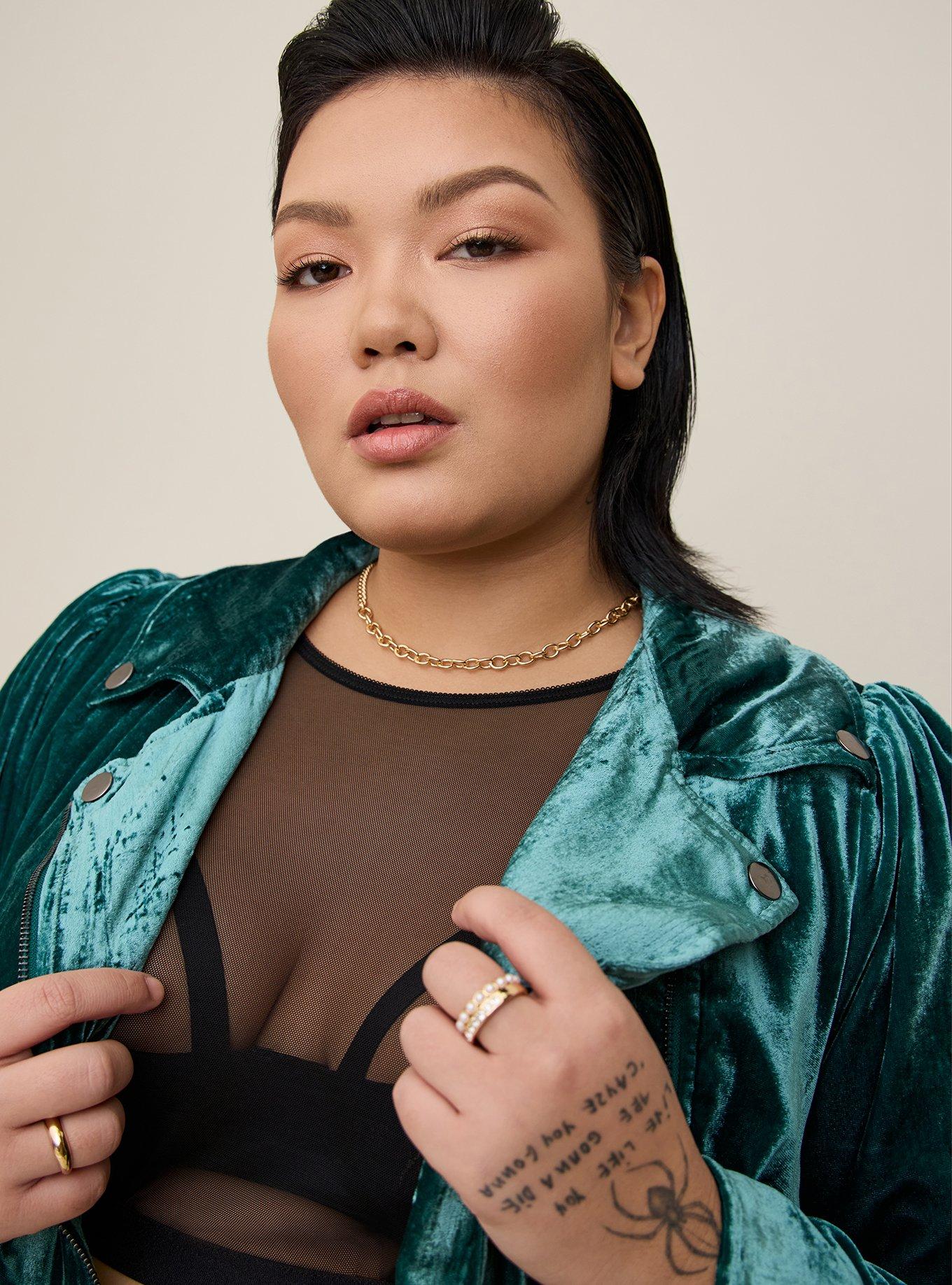 Plus Size - Velvet Moto Jacket - Torrid
