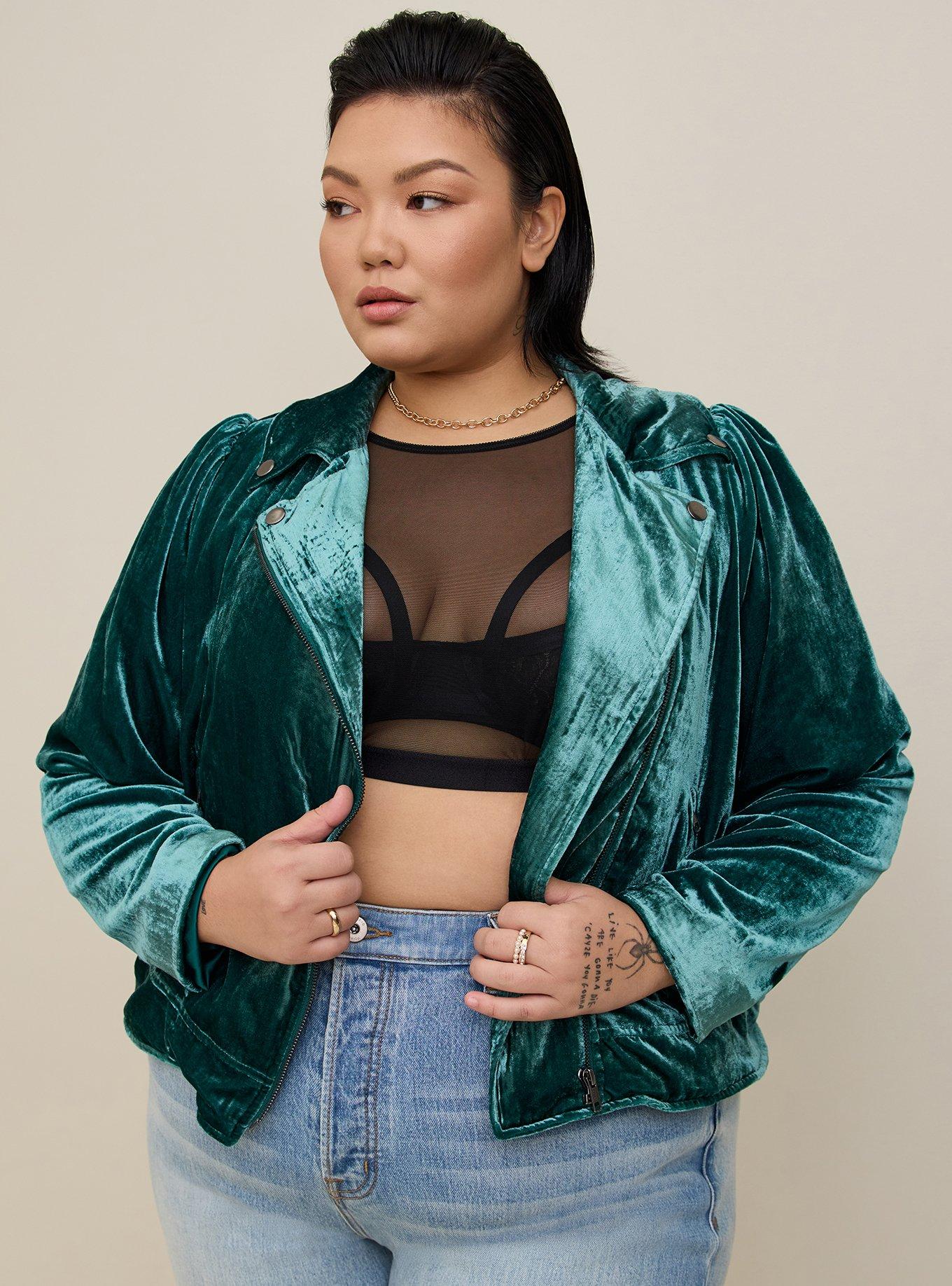 Plus Size - Velvet Moto Jacket - Torrid