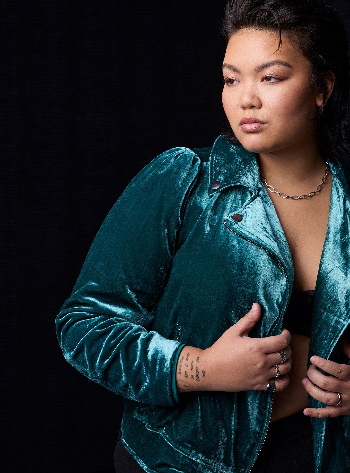 Plus Size - Burn Out Velvet Blazer - Torrid