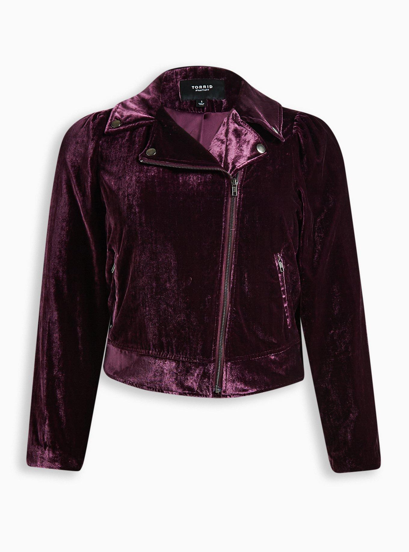 Pink velvet moto outlet jacket