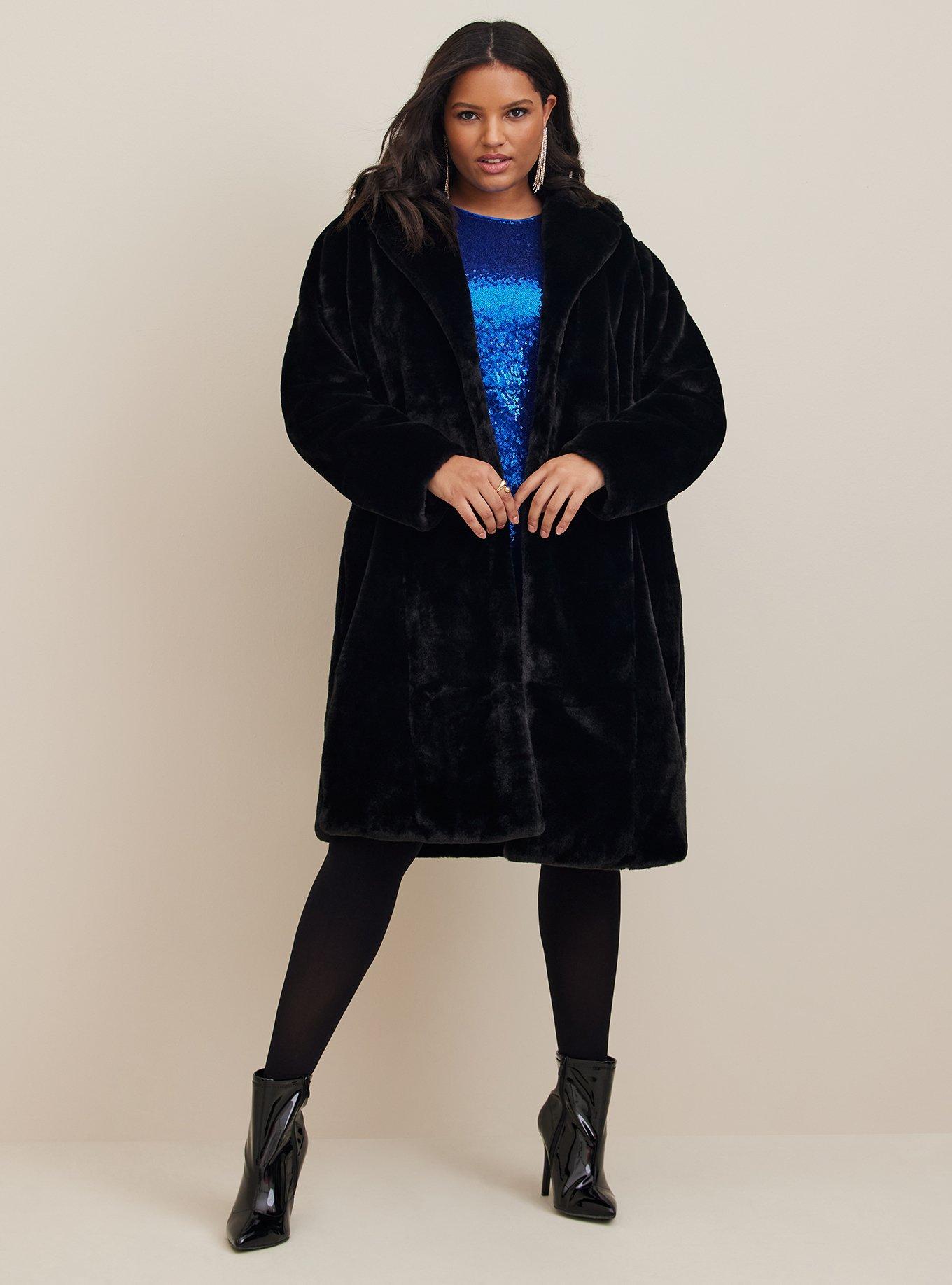 Torrid Faux authentic Fur Midi Coat