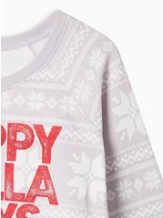 Happy Holla Days Classic Fit Super Soft Plush Crew Neck Sweatshirt, FAIR ISLE, alternate