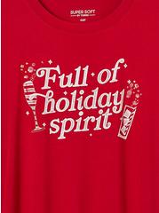 Full of Holiday Spirit Perfect Super Soft Crew Neck Sequin Tee, JESTER RED, alternate