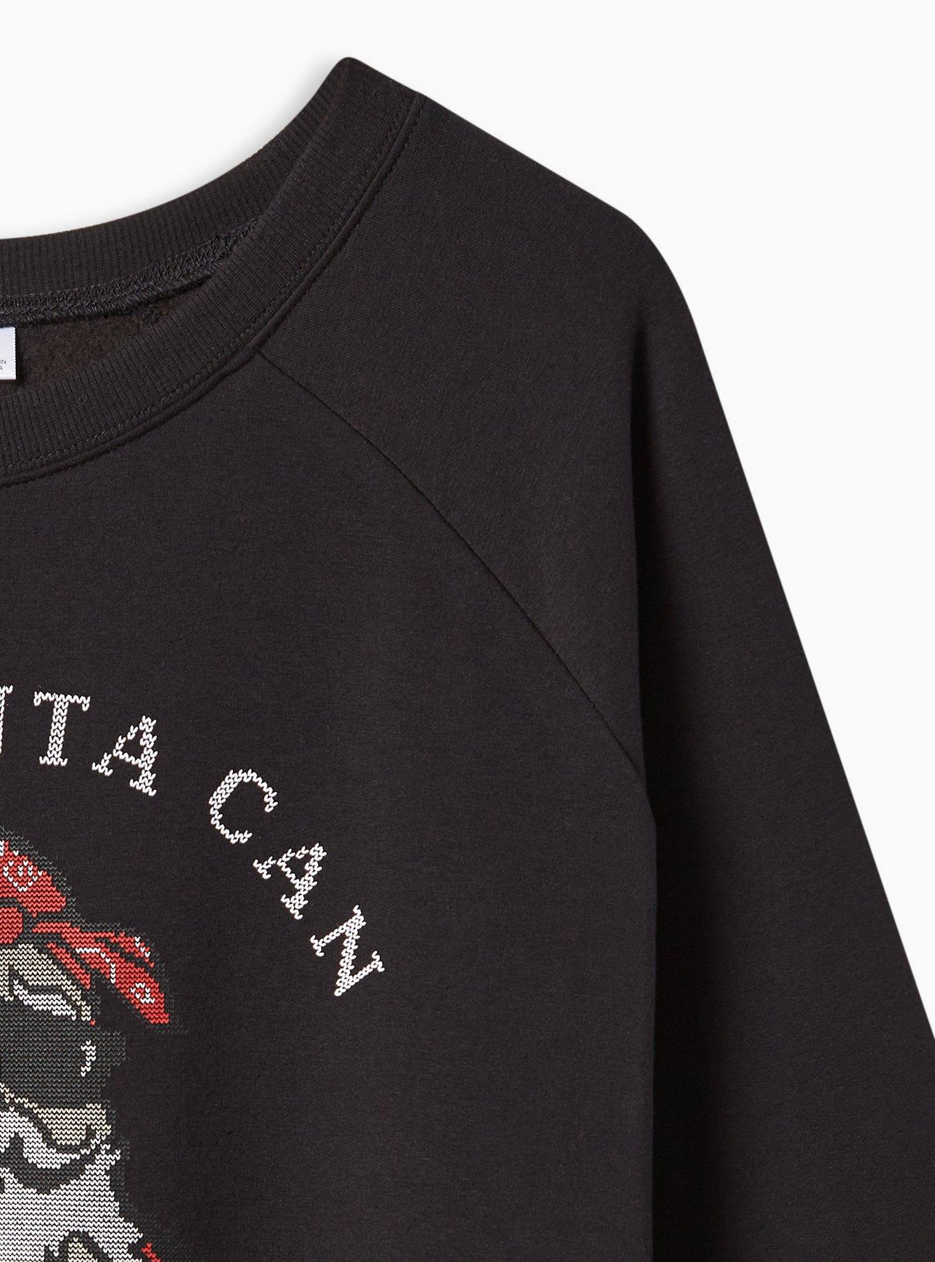 Plus Size Only Santa Can Judge Me Relaxed Fit Super Soft Fleece Crew Neck Tunic Sweatshirt , DEEP BLACK, alternate