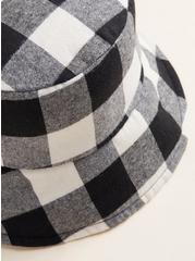 Reversible Nylon Plaid Bucket Hat, BLACK, alternate