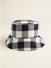 Reversible Nylon Plaid Bucket Hat, BLACK, hi-res