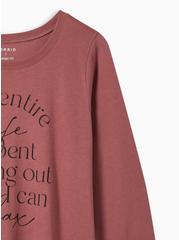 Plus Size My Entire Life Classic Fit Signature Jersey Crew Neck Long Sleeve Tee, WILD GINGER BURGUNDY, alternate