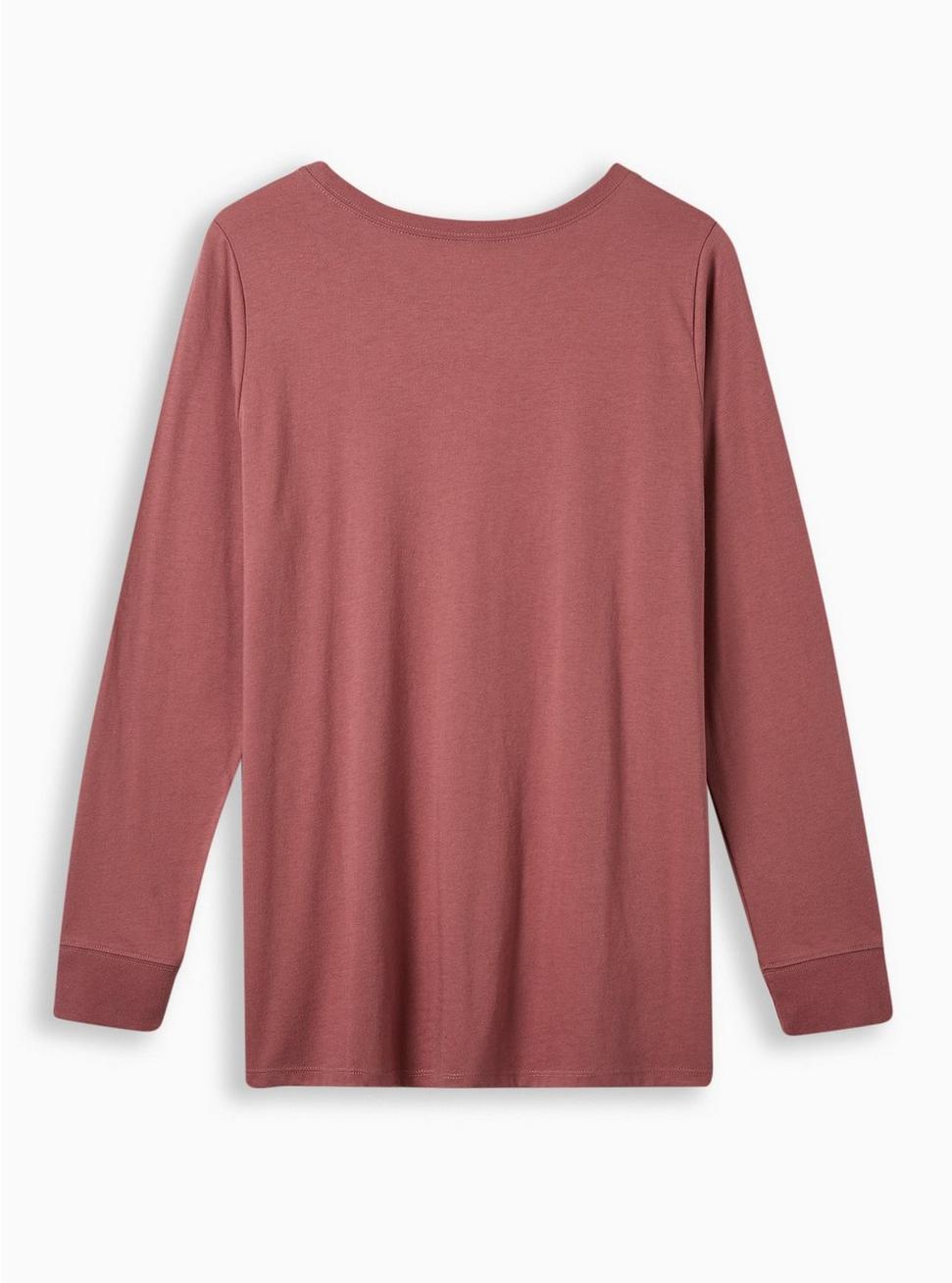 Plus Size My Entire Life Classic Fit Signature Jersey Crew Neck Long Sleeve Tee, WILD GINGER BURGUNDY, alternate