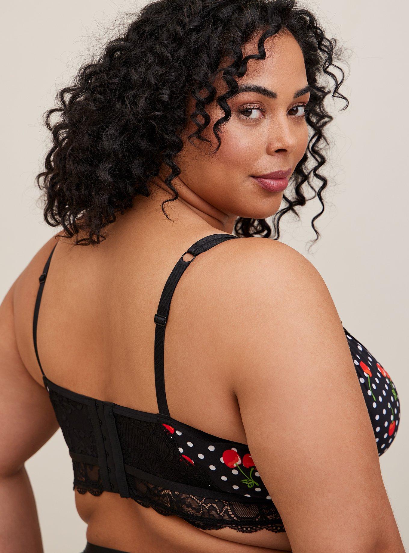 Plus Size - Lightly Lined Lace Sheer Longline Bralette - Torrid