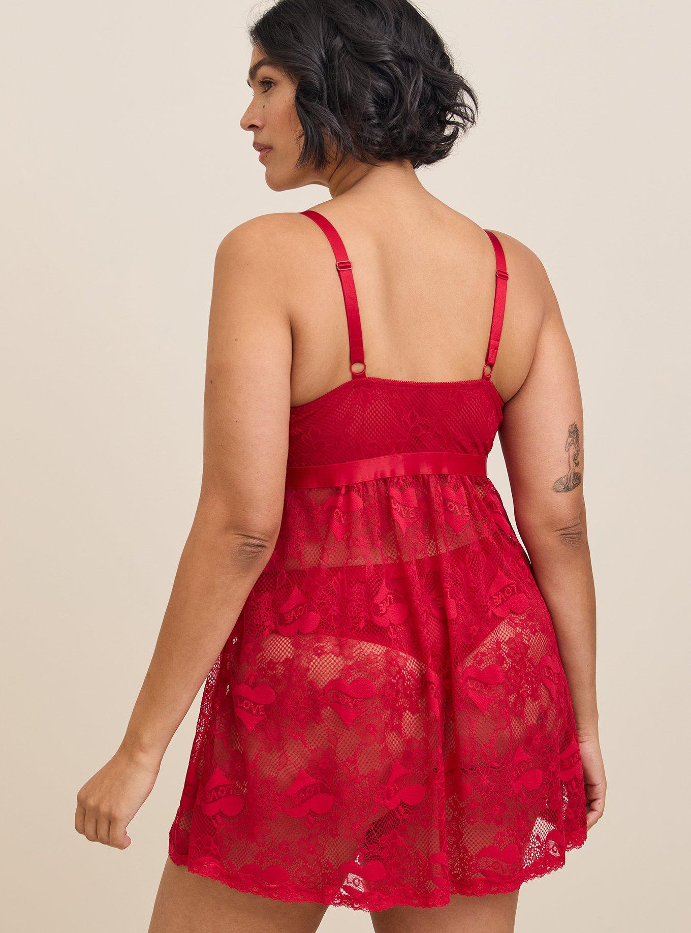 Plus Size - Tattoo Lace Babydoll With Deep V-Neck - Torrid