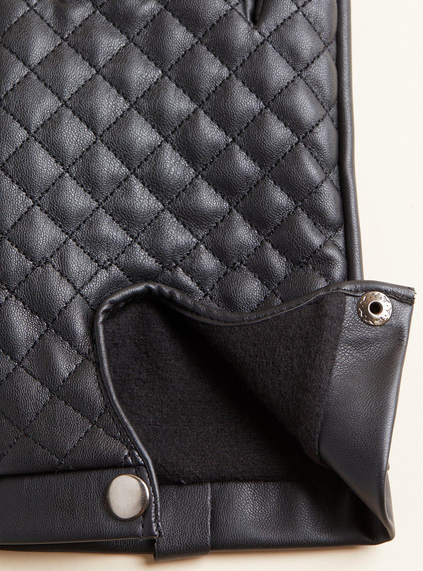 Quilted Faux Leather Glove, , alternate