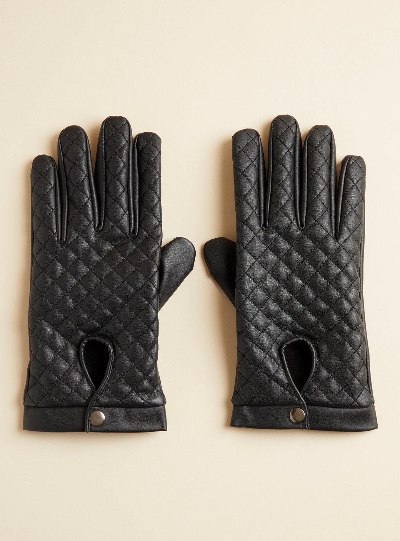Quilted Faux Leather Glove, , hi-res
