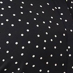 Madison Georgette Ruffle Mock Neck Button-Up Shirt, POLKA DOT, swatch