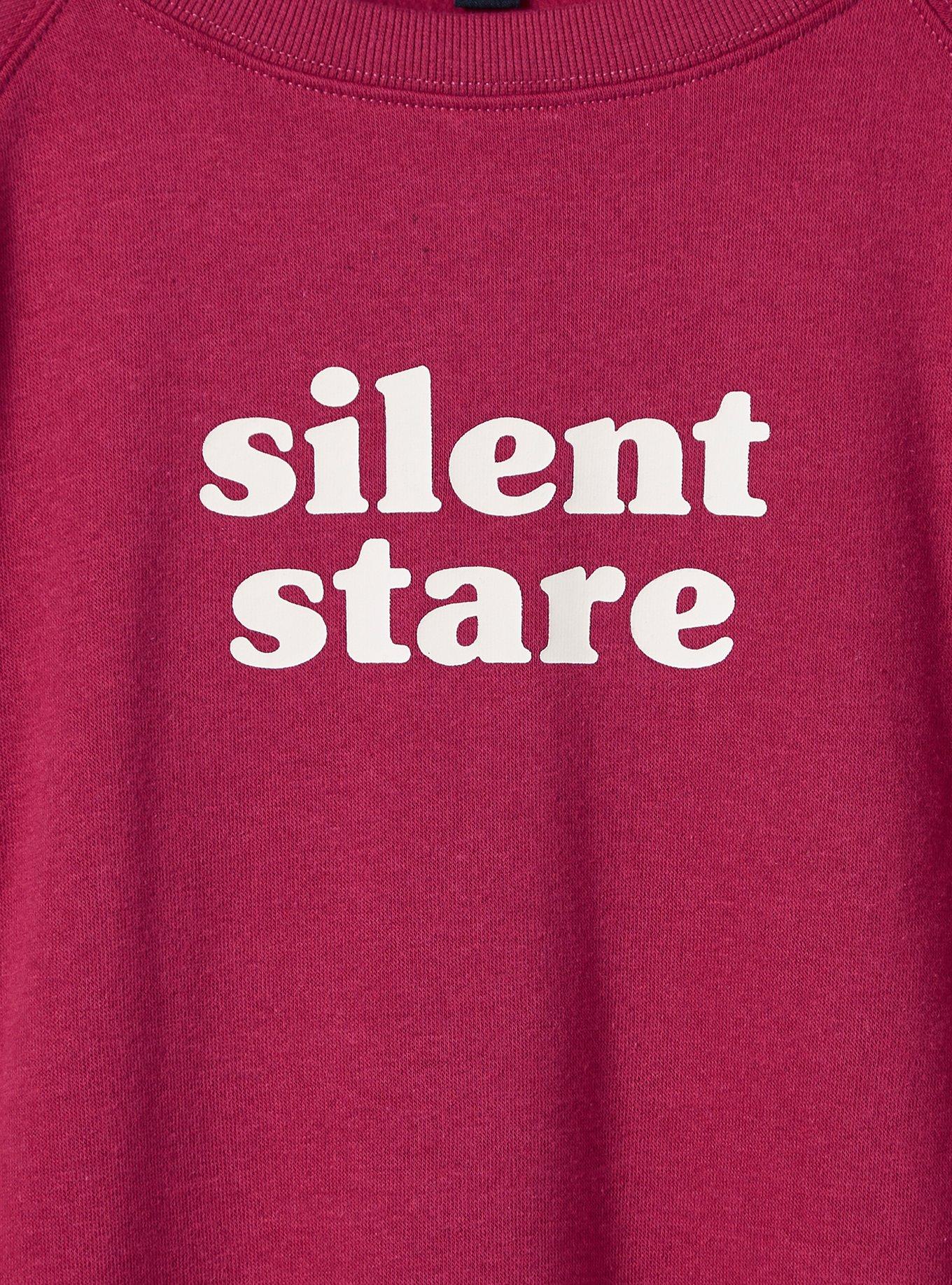 Silent Stare Cozy Fleece Crew Neck Raglan Sweatshirt