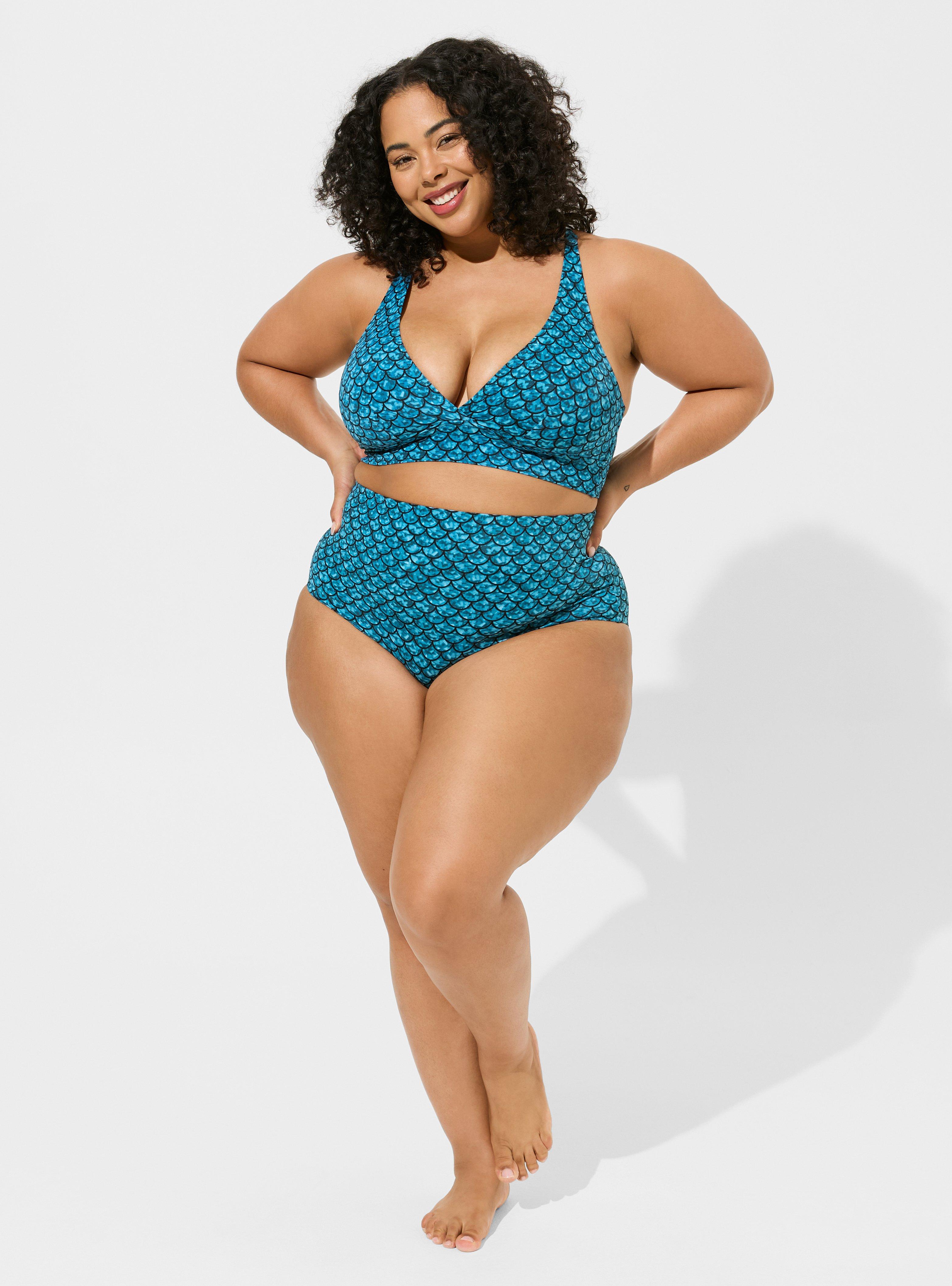 Plus Size - High-Rise Lattice Side Swim Bottom - Torrid