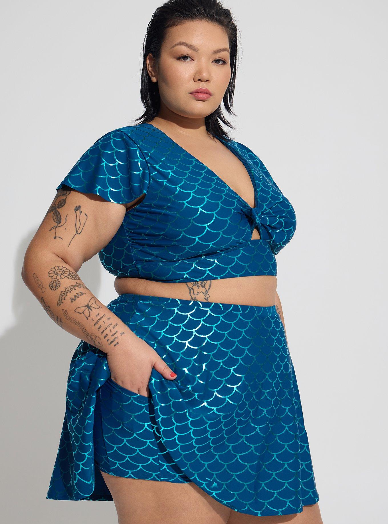 Plus size swim store skirt with shorts