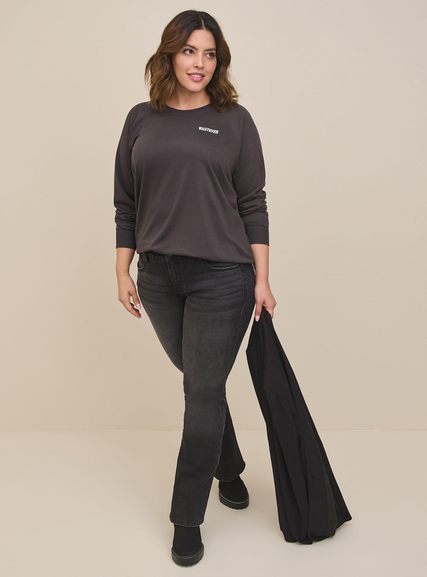 Plus Size Whatever Lightweight French Terry Crew Neck Sweatshirt, PHANTOM, alternate