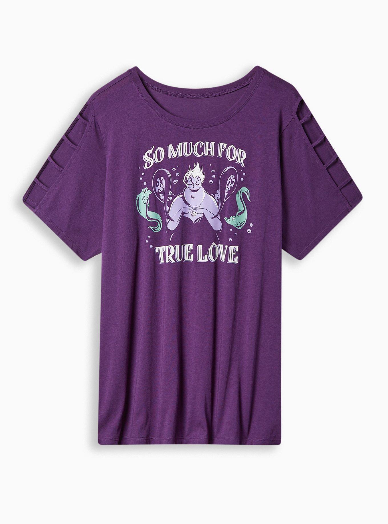 Disney Ursula Classic Fit Cotton Crew Neck Caged Top, PURPLE, hi-res