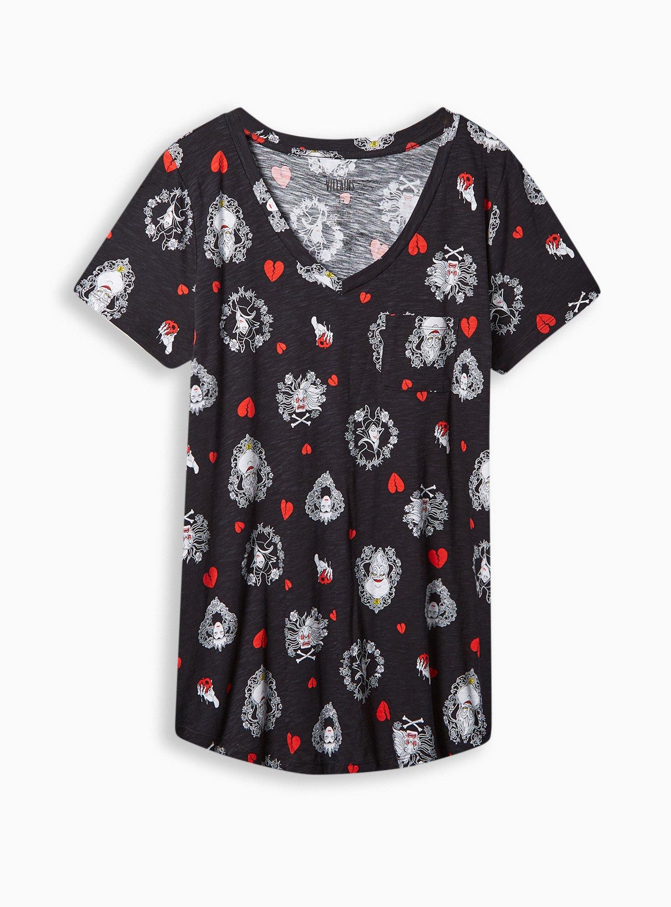 Disney Villains Classic Fit Cotton V-Neck Top , MULTI, hi-res