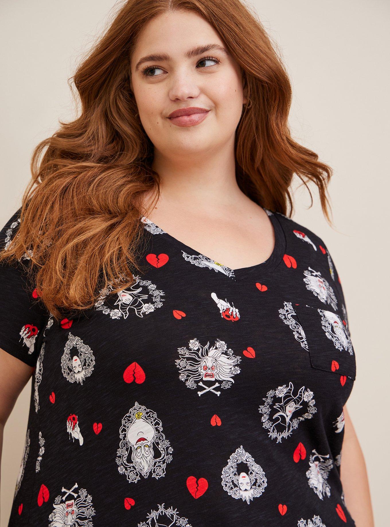 Plus Size Disney Villains Classic Fit Cotton V-Neck Top Torrid