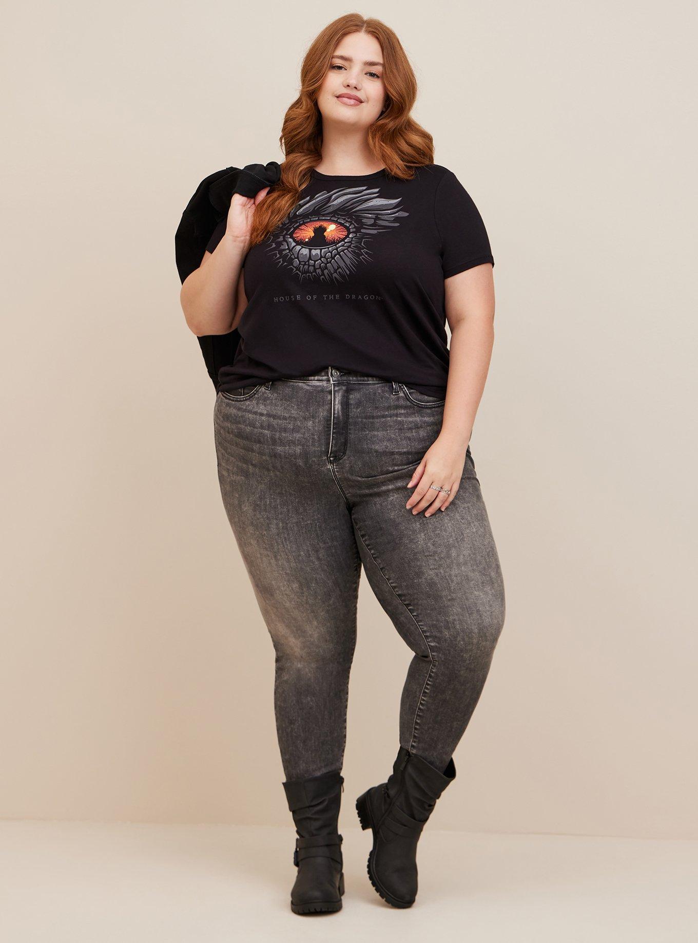 Plus Size Warner Bros. House of the Dragon Classic Fit Cotton Crew Neck Top , DEEP BLACK, alternate