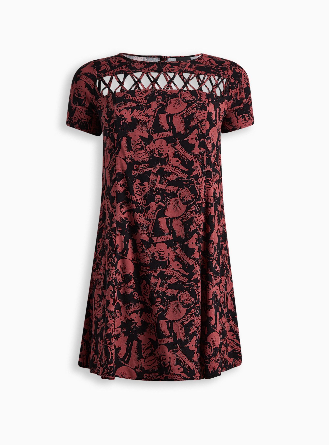 Plus Size - Universal Monsters Trapeze Mini Challis Dress - Torrid