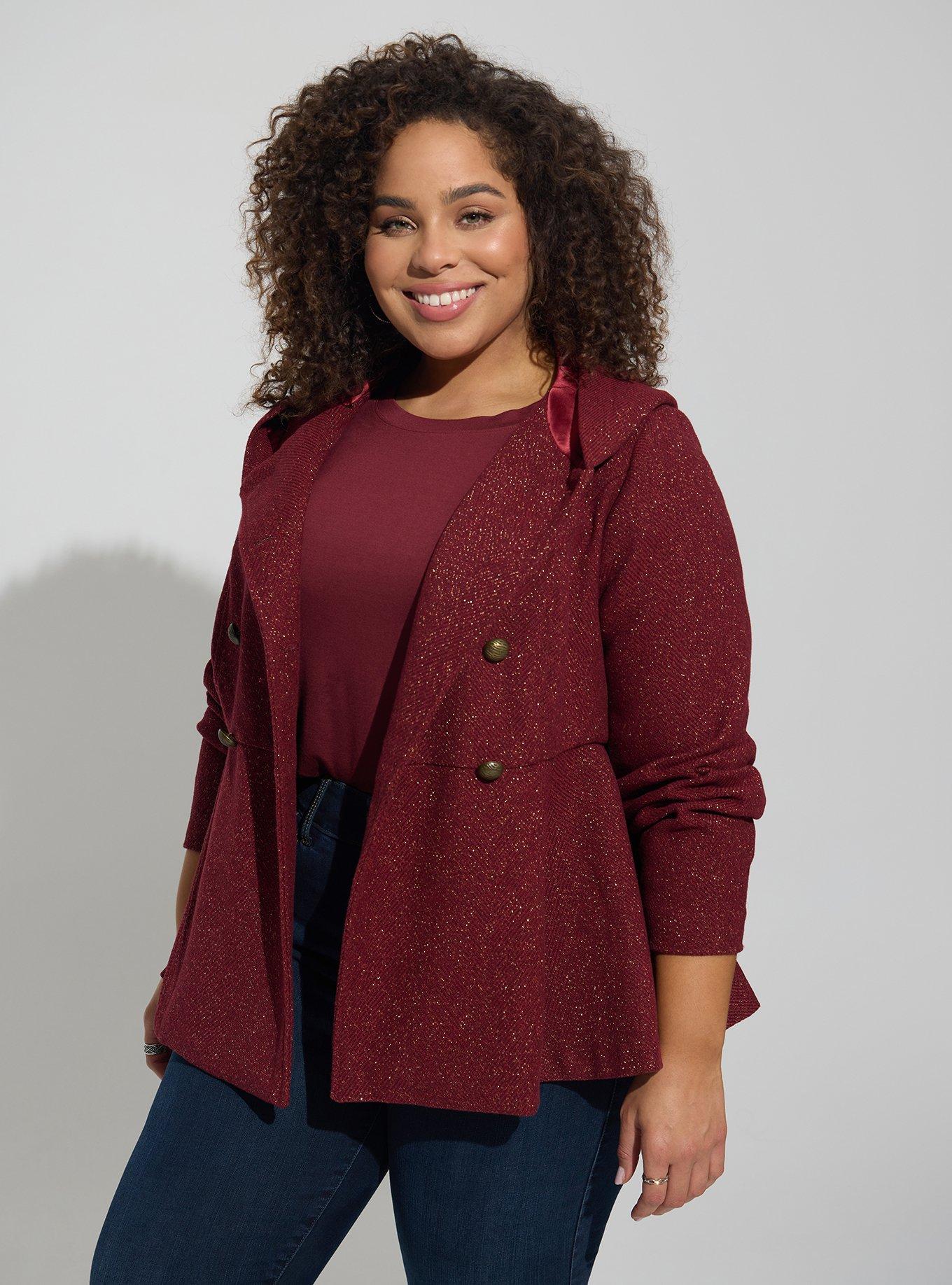 Plus size peplum store winter coat