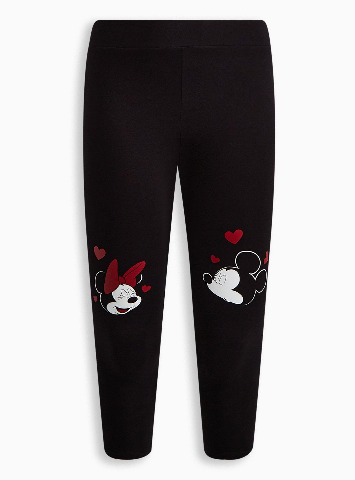 Disney Mickey And Minnie Crop Signature Waistband Premium Legging, DEEP BLACK, hi-res