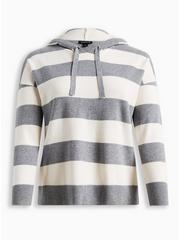 Pullover Hooded Sweater, GREY STRIPE, hi-res