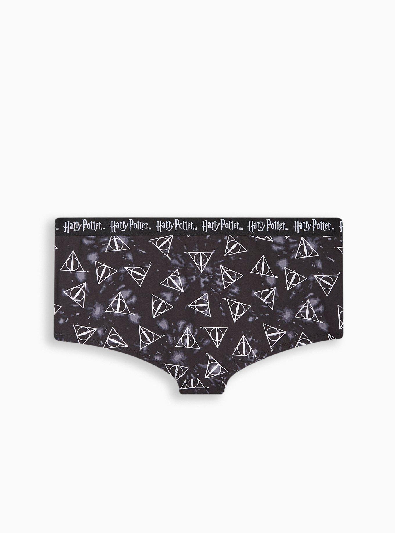 Plus Size Harry Potter Cotton Mid Rise Boyshort Panty , MULTI, alternate
