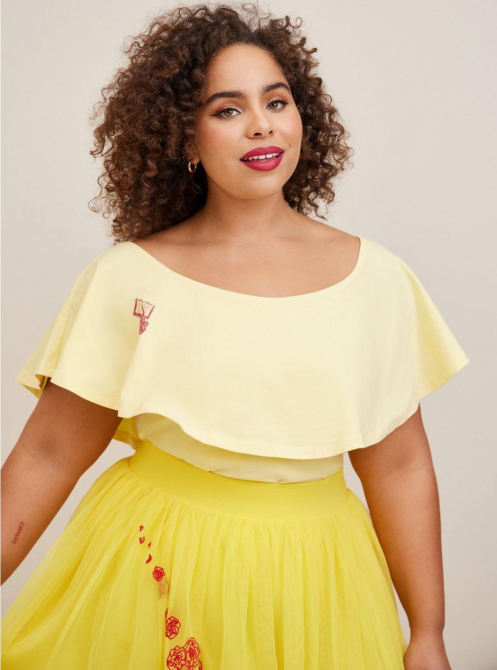 Disney Beauty And The Beast Foxy Off The Shoulder Top, POPCORN, hi-res