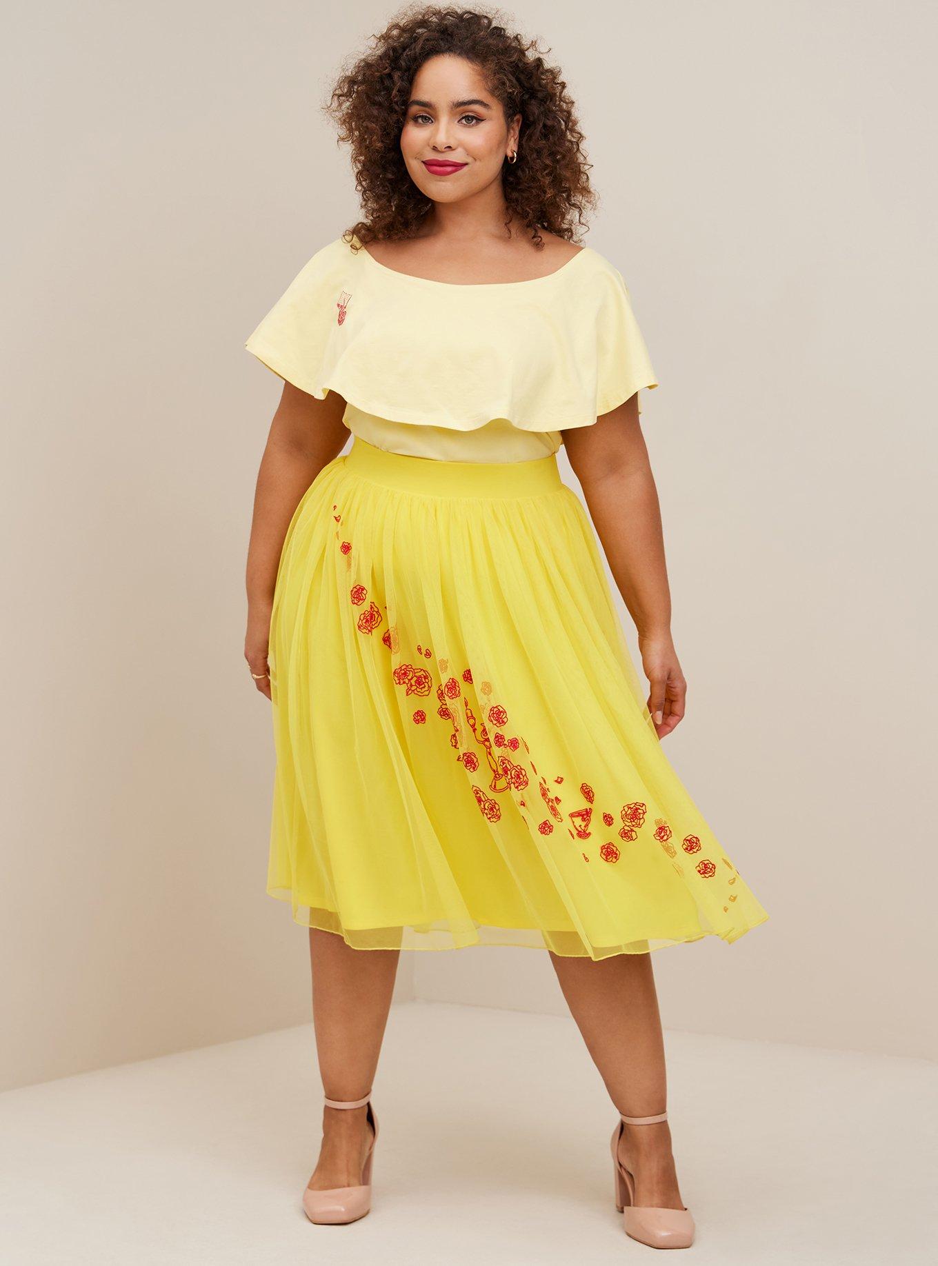 elevation kollision Misbruge Plus Size - Disney Beauty And The Beast Belle Midi Tulle Skirt - Torrid