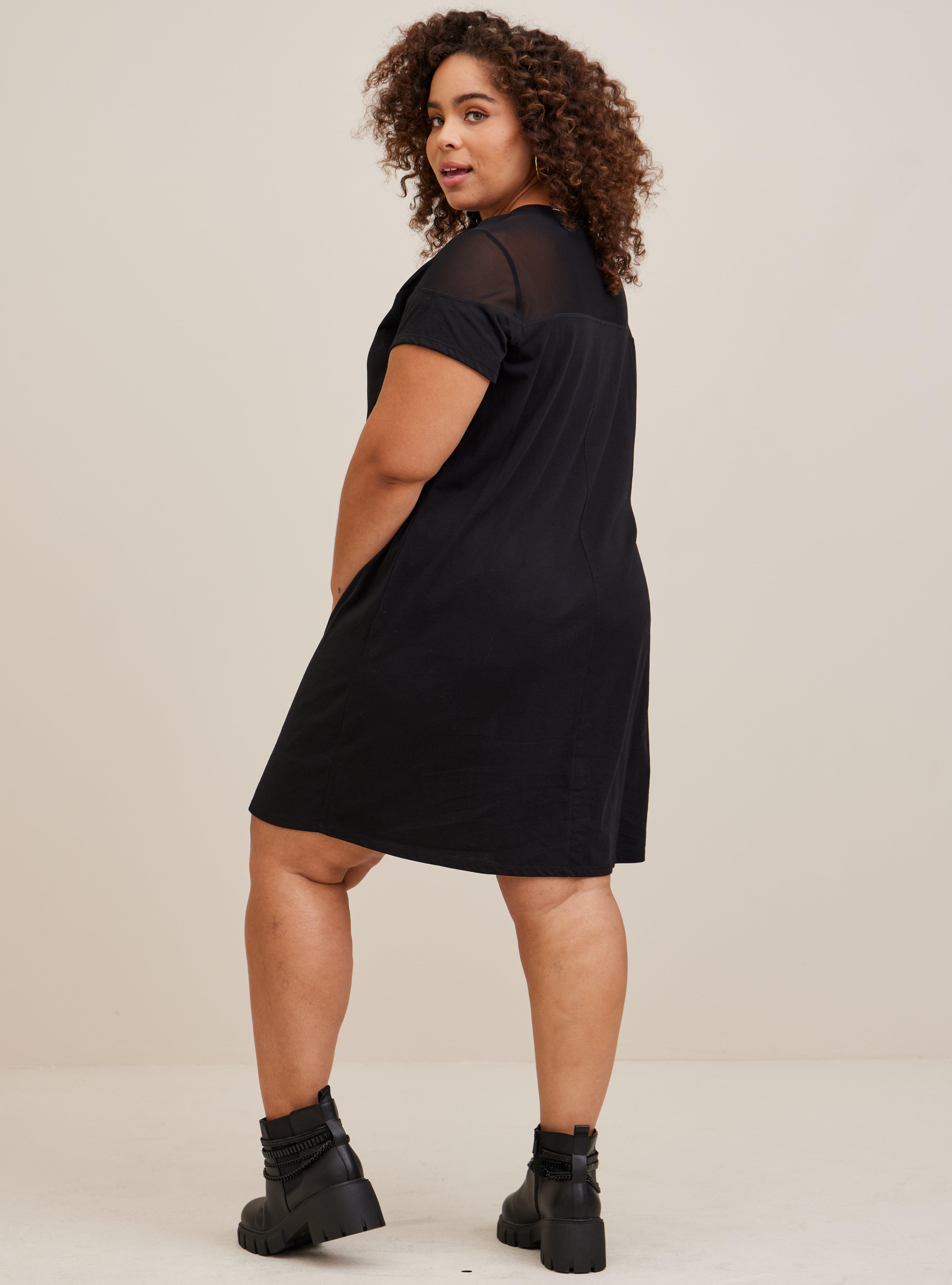 Mesh t shirt dress best sale plus size