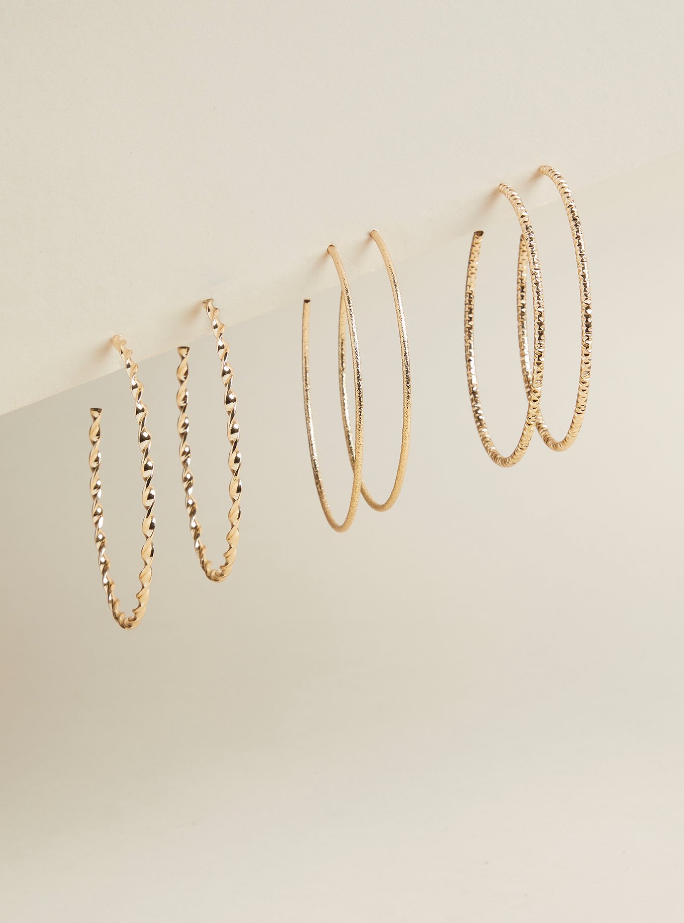 Plus Size - Textured Large Hoop Set - Torrid