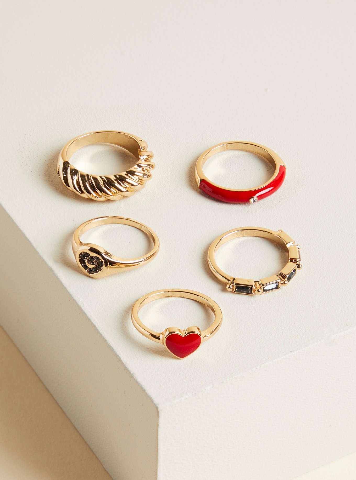 Plus Size - Heart Signet Ring Set - Torrid