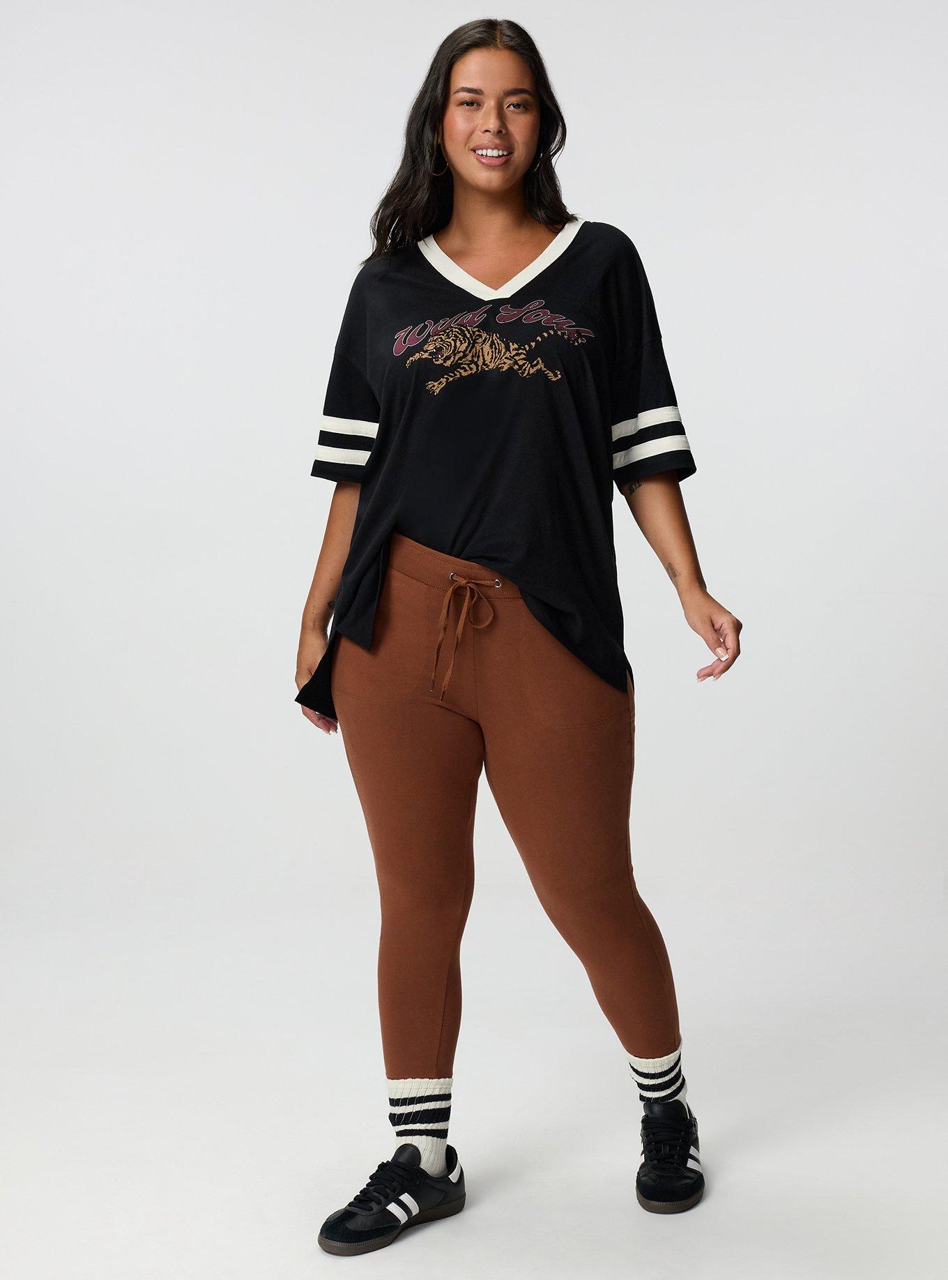 Plus Size Full-Length Jogger Legging, CAPPUCCINO, alternate