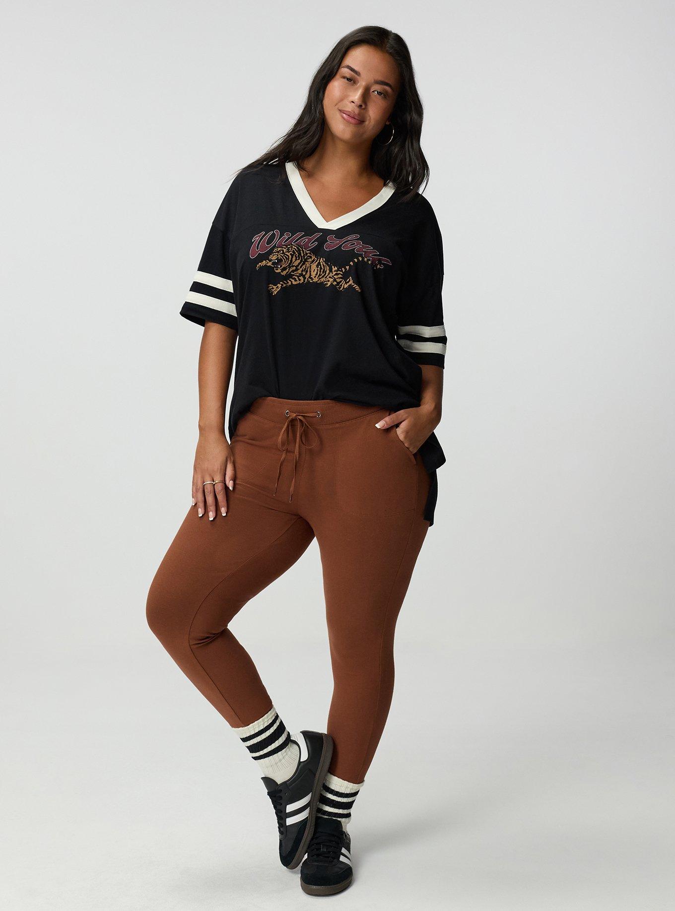 Plus Size Full-Length Jogger Legging, CAPPUCCINO, hi-res