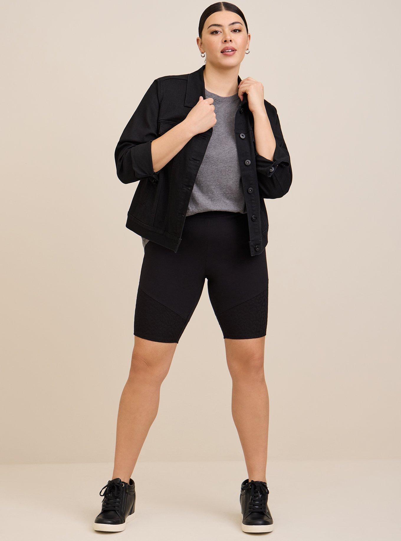 9 Inch Signature Waist Textured Bike Short, BLACK, hi-res