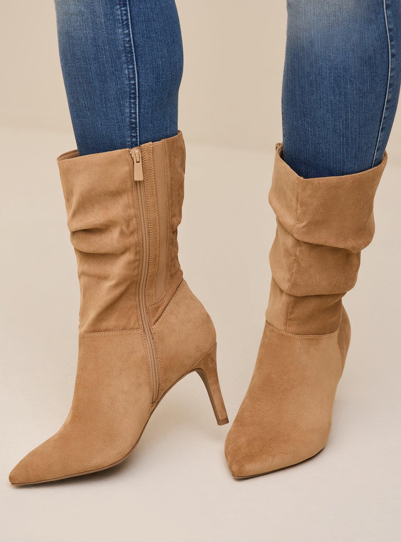 Cognac pointed toe outlet booties