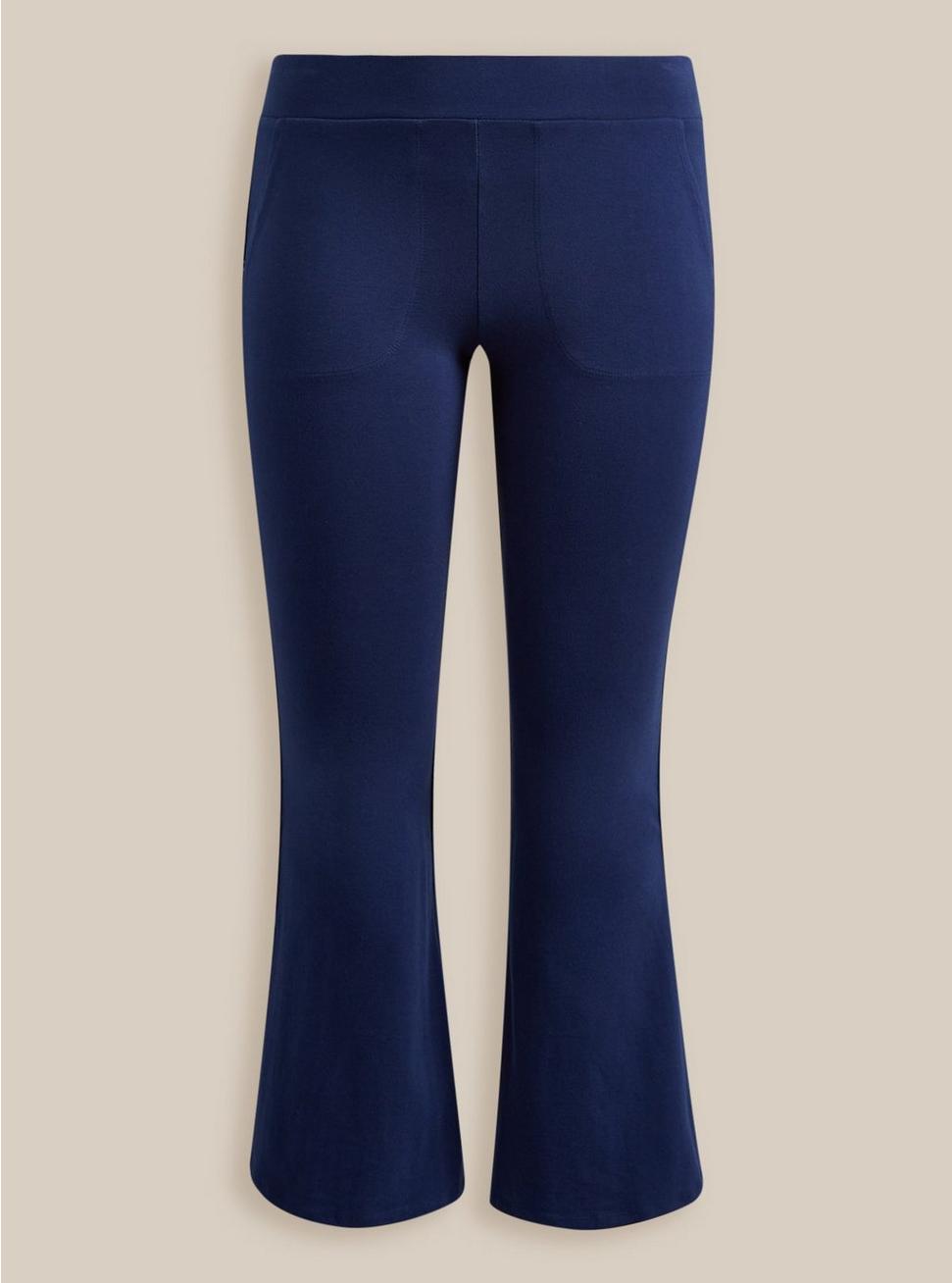 Plus Size Full Length Signature Waist Flare Pocket Legging, BLUE, hi-res