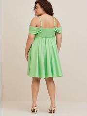 Disney Tinkerbell Stretch Poplin Off Shoulder Dress, GREEN, alternate
