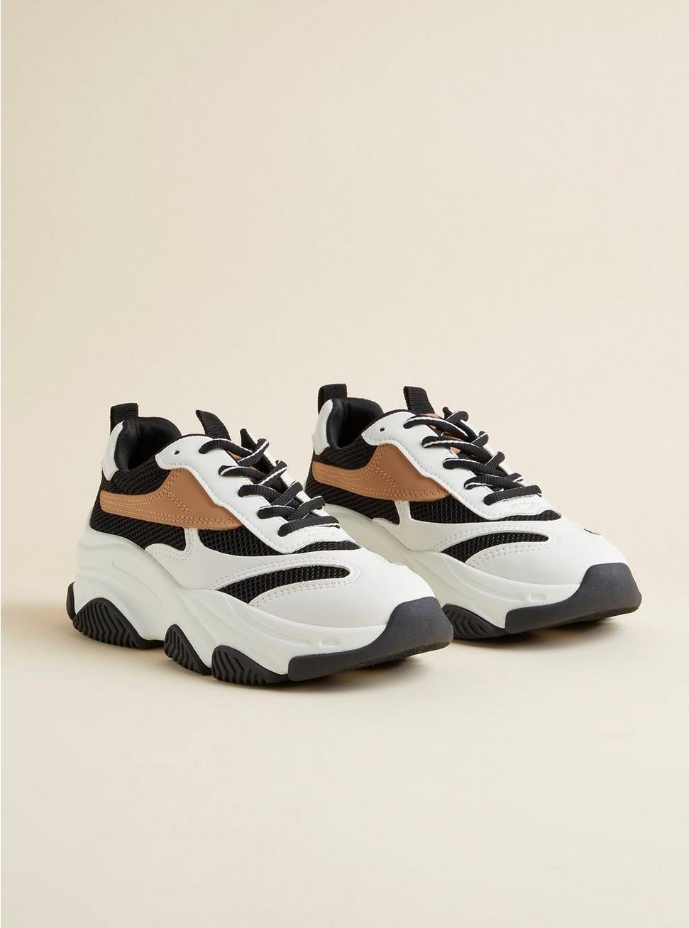 Mesh Chunky Active Sneaker (WW), WHITE BLACK, hi-res